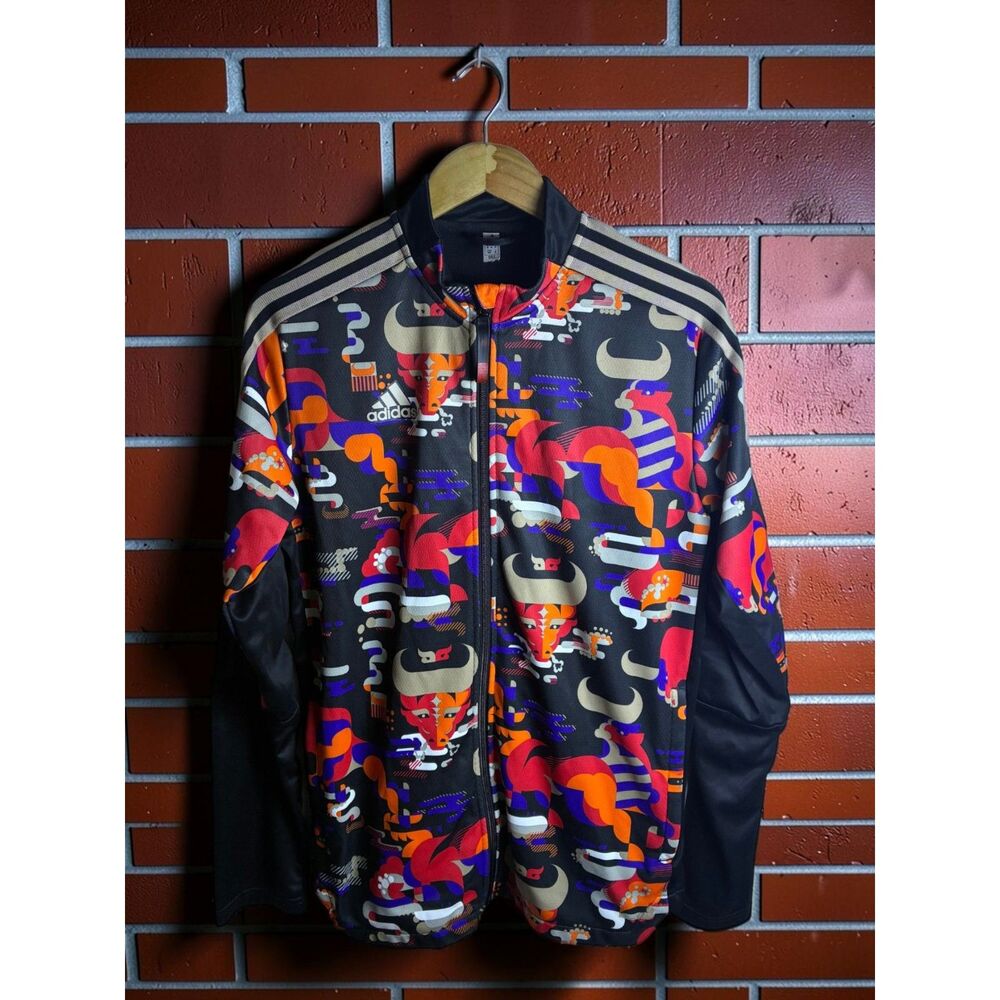 Adidas Chinese New Year Ox Track Jacket Men's Medium Black Multicolor